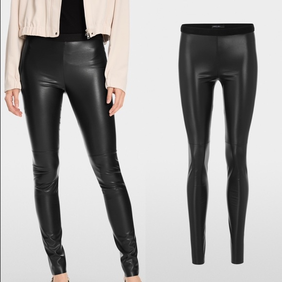 MARC CAIN Black faux Leather Pants size 4 - Picture 1 of 12